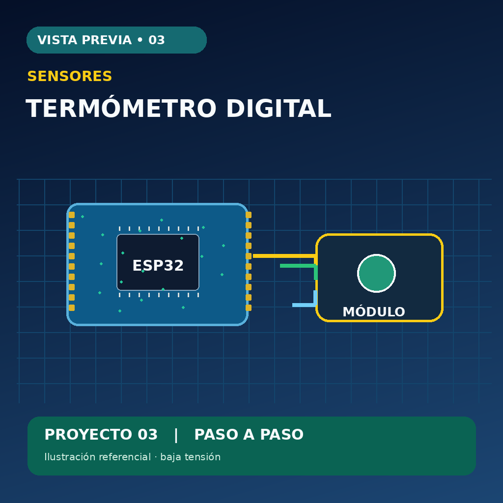 Ilustración conceptual: Proyecto 3 de automatización del hogar con Arduino y ESP32