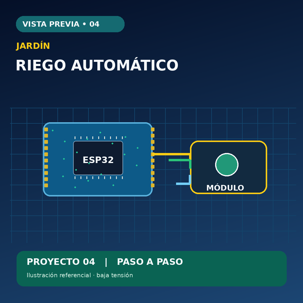 Ilustración conceptual: Proyecto 4 de automatización del hogar con Arduino y ESP32