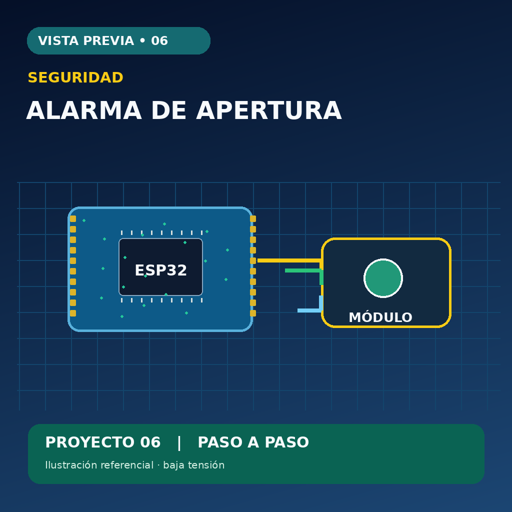 Ilustración conceptual: Proyecto 6 de automatización del hogar con Arduino y ESP32